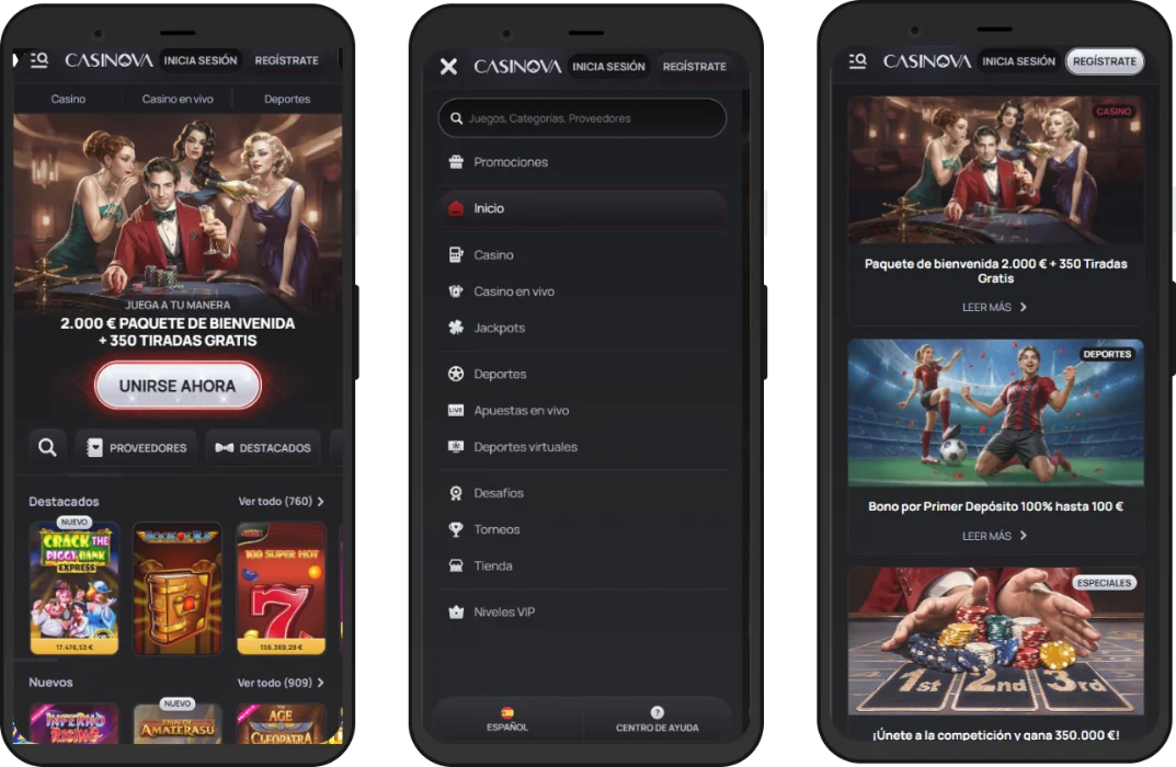 Casinova en tu móvil Casinova en tu móvil